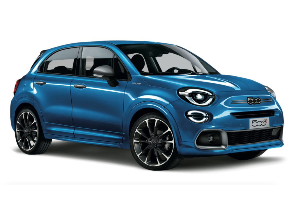 Coffre Fiat 500 X hybride essence électrique volumes et dimensions